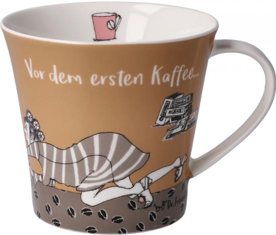 Vor dem Kaffee Becher