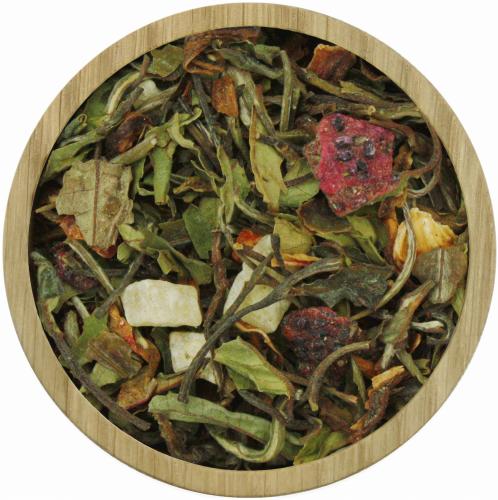 Kiwi-Drachenfrucht auf Pai Mu Tan - Menge: 250 g - Variante: ohne Teedose