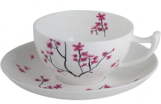 Cherry Blossom Tasse mit Untertasse - klein