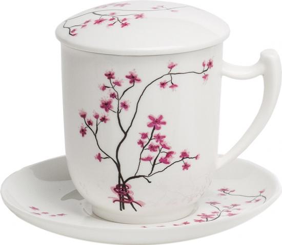 Cherry Blossom Kruterteetasse mit Untertasse