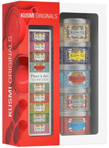 Kusmi Originals Geschenkset - 5x25 g Tee mit Teezange