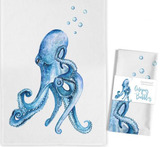 Octopus Bubbles Geschirrtuch