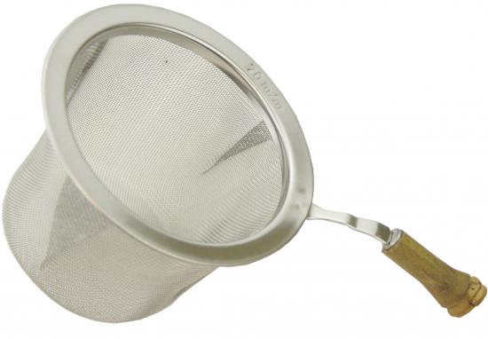 Edelstahlfilter mit Bambusgriff 7 cm