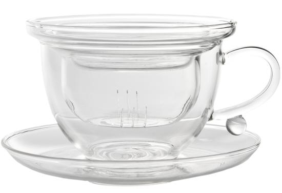 Meta Glastasse mit Filter und Untertasse