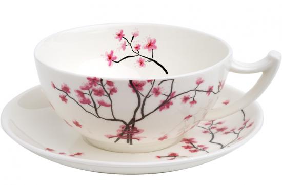 Cherry Blossom Jumbotasse mit Untertasse