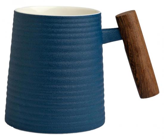 Blu Becher mit Rosenholzgriff - Muster: Rillen