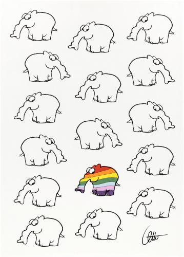 Ottifant Rainbow Geschirrtuch