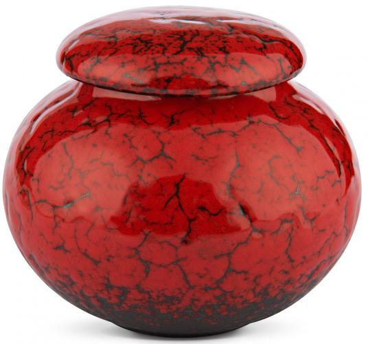 Kugelförmige Porzellan-Teedose - Farbe: knalliges Rot