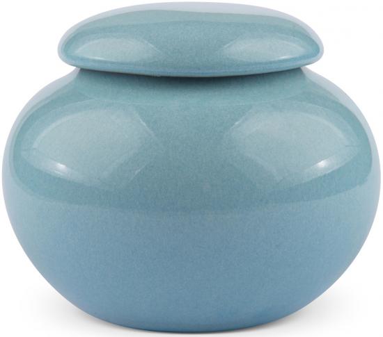 Kugelf�rmige Porzellan-Teedose - Farbe: sanftes Blau