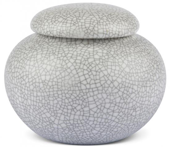 Kugelfrmige Porzellan-Teedose - Farbe: Craquel Steinoptik grau