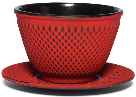 Arare Teeschale Set - Farbe: feuerrot