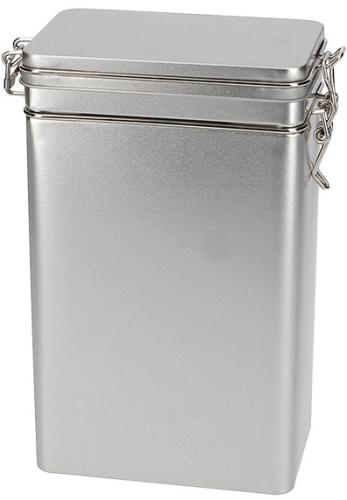 Silver rechteckige Dose mit Bgelverschluss