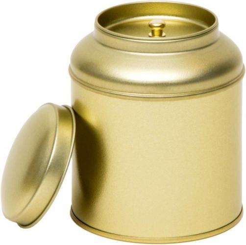 Gold Teedose rund