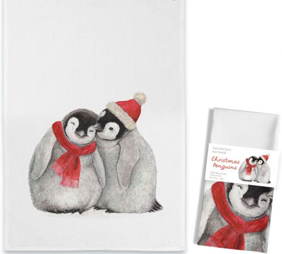 Christmas Penguins Geschirrtuch
