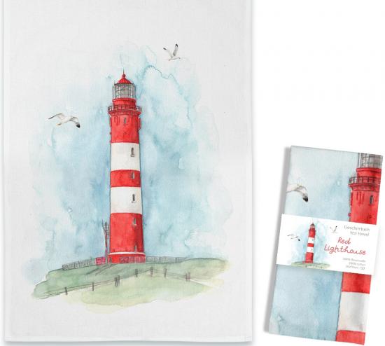 Red Lighthouse Geschirrtuch