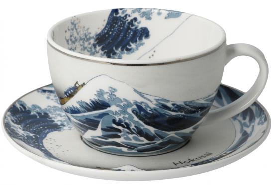 Die Welle Tasse mit Untertasse