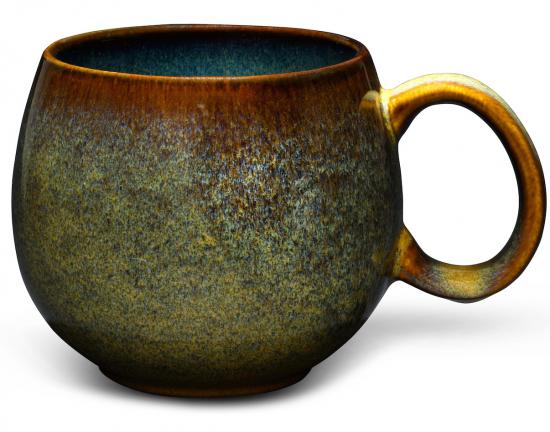 Bauchiger Becher - Farbe: braun-grn