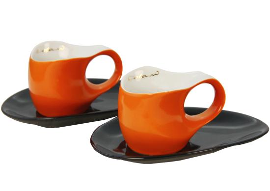Color orange Espressotassen-Set