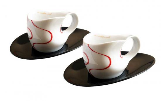 Colani Gold & color Espressotassen-Set - loop red 