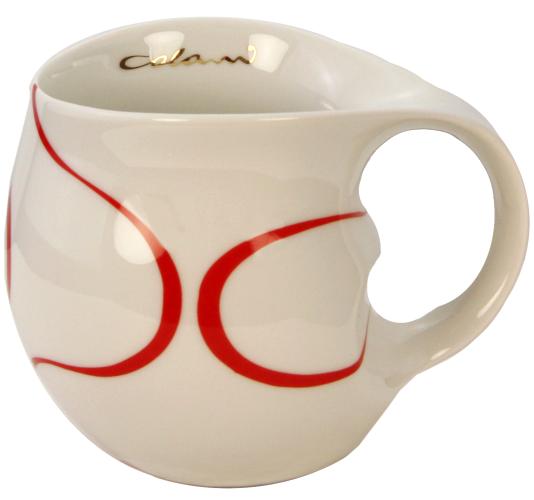 Gold & color Becher - Loop red