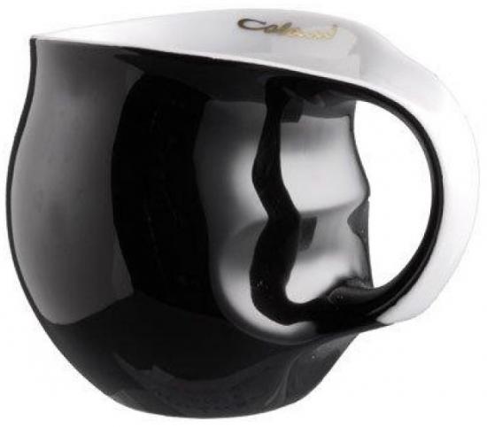Black & white Becher - black