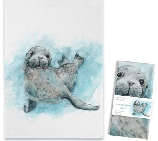 Swimming Seal Geschirrtuch
