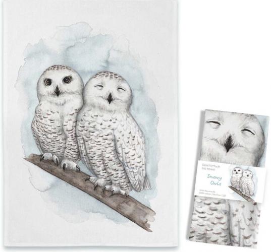 Snowy Owls Geschirrtuch