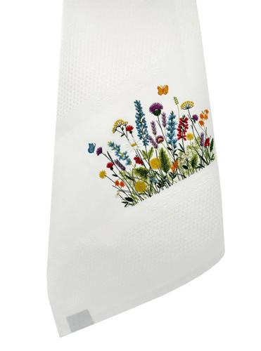 Blumenwiese Geschirrtuch wei