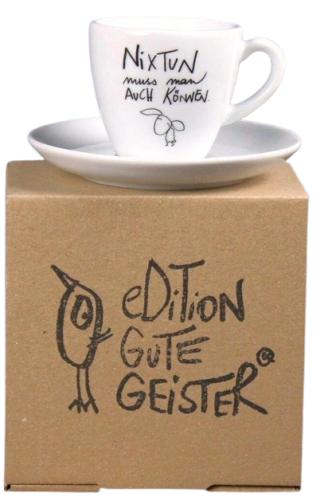 Nix tun Espressotasse mit Untertasse