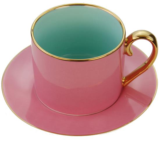 Fancy Colors Tasse mit Untertasse rosa
