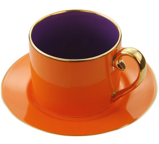 Fancy Colors Tasse mit Untertasse orange