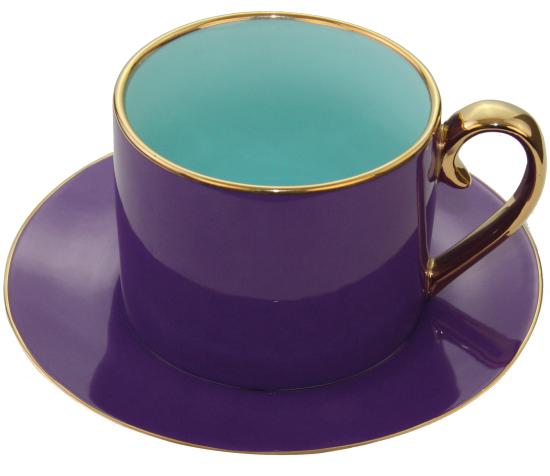 Fancy Colors Tasse mit Untertasse lila